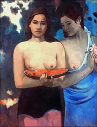 Tahiti: dvě Tahiťanky, Paul Gauguin (1899)