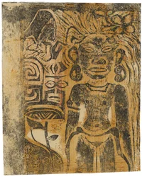 Tahitský idol, bohyně Hina, 1894-95