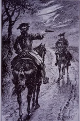 Dick Turpin se setkává s loupežníkem Tomem Kingem (rytina)
