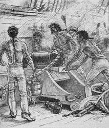 Královští panovníci se přilepili ke svým zbraním a bojovali s nimi jako s ďábly, 1902
