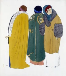 Kresba Paula Poireta čerpaná z „“Les Dresses de Paul Poiret“, kresba Paula Iribeho. 1911