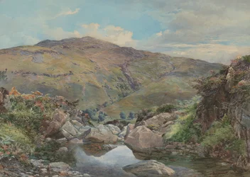 Vedoucí jezera Loch Lomond s Benem Lomondem v dálce