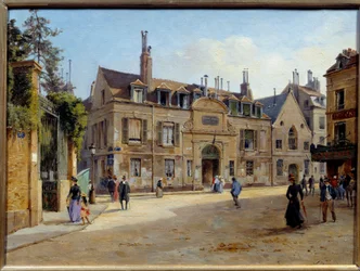 Pohled na bývalou nemocnici Pie v rue Lacepede v Paříži Obraz Victora Dargauda (asi 1850-asi 1913) 1904 Ne. 0,24 x 0,38 m Paříž, Musee Carnavalet