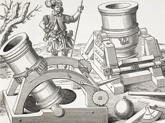 Minomety 16. století na pojízdných vozících.