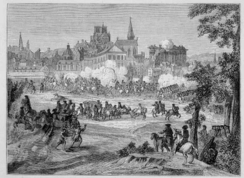Combat du faubourg Saint-Antoine v Paříži během Frondy (1652), „“ 17. století – Instituce: zvyky a kostýmy, Francie 1590-1700“ Paul Lacroix