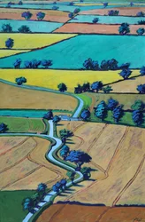 Lane v létě (akryl na palubě)