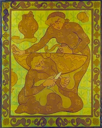 Tapiserie na loupačky jablek od Paula Ransona (1864-1909) Soukromá sbírka 20. století