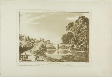 Overton Bridge/Přes řeku Dee, na Confines of Denbigh a Flintshire