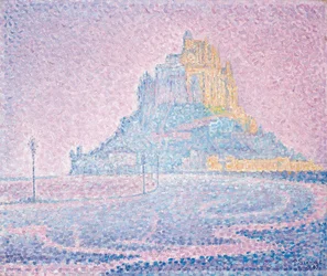 Mont Saint-Michel, mlha a slunce, 1897
