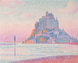 Mont Saint-Michel, zapadající slunce