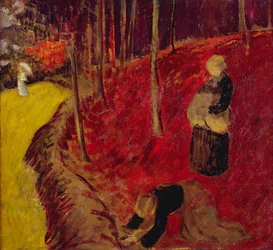 Fern Gatherers v Bois d"Amour v Pont Aven; Les Ramasseuses de Fougeres au Bois d"Amour v Pont Aven, kolem roku 1910