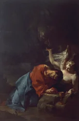 Kristus v zahradě, cca 1750, Paul Troger (1698-1762), olej na plátně, 241x157 cm