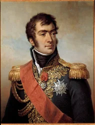Portrét Auguste Frederic Louis (Auguste-Frederic-Louis) z Viesse de Marmont, vévoda z Raguse Marechal z říše v roce 1809 (1774-1852) - reprezentován v uniformě s plaketou Čestné legie v rámci restaurování. Obraz Paulina Jean-Baptista
