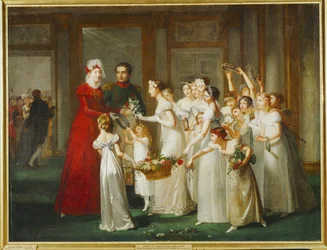 Příjezd arcivévodkyně Marie Luisy na galerii zámku Compiegne ...