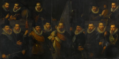 Důstojníci a další příslušníci Občanské gardy III. okresu Amsterdam