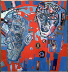 ""Dvě hlavy"" Obraz Pavla Nikolajeviče Filonova (1883-1941) 1925 Státní ruské muzeum Petrohrad