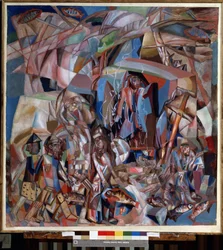 "Rybářský člun" (Rybářský člun) Malba Pavla Nikolajeviče Filonova (1883-1941) 1913-1914 Státní ruské muzeum, Petrohrad
