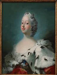 ""Portrét Louise Velké Británie, královny Dánska (1724-1751)"" Malba Pedera Alse (1726-1776) kolem roku 1750 Sbírka Davida