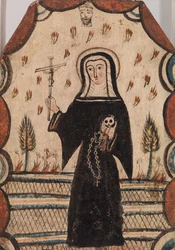 Svatá Rita z Cascie, kolem roku 1815 (vodní barva na dřevěné desce)