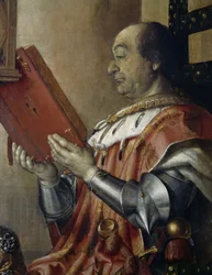 Portrét Federica da Montefeltro (1422-1482) se synem Guidobaldem da Montefeltro (1472-1508)