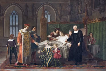 Karel VIII. na návštěvě Gian Galeazzo Sforza na zámku Pavia, 1822 (oi na plátně)