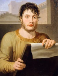Giuseppe Guizzardi v antických šatech, Pelagius Palagi (1775-1860), olej na plátně, 60x47 cm