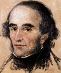 Portrét Nicola Paganiniho (1782-1840) italského houslisty a skladatele. Obraz Pelagia Palagiho (1775-1860). Janov, Muzeum moderního umění.