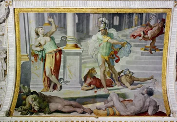 Ulysses a Circe, cca 1550 (freska)