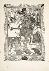 Frontispis z knihy Sto anekdot o zvířatech, vyd. 1924