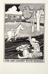 The Ass Loaded with Sponges, od Fontaine Fables, hospoda. 1905