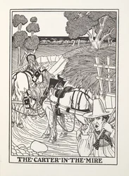 Carter in the Mire, z Fontaine Fables, hospoda. 1905 (rytina)