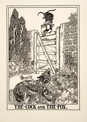 Kohout a liška, ze Sta Ezopových bajek, vydáno 1903