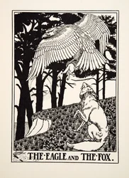 Orel a liška, ze sta Ezopových bajek, pub.1903