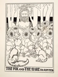 Liška a zajíc k Jupiteru, ze sta Ezopových bajek, pub. 1903