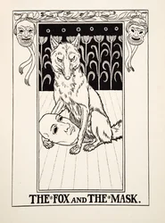 Liška a maska, od Sto bajek Ezop, pub.1903