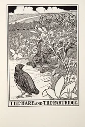 The Hare and The Partridge, z Fontaine Fables, hospoda. 1905