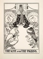 The Kite and the Pigeons, from A Hundred Bajky of Ezop, pub.1903