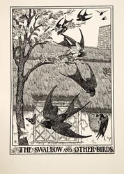 Vlaštovka a jiní ptáci, ze sta Ezopových bajek, pub. 1903