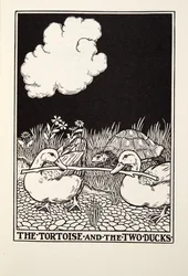 The Tortoise and the Two Ducks, from Fontaine Fables, pub. 1905