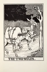 The Two Mules, from Fontaine Fables, pub. 1905