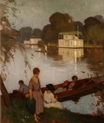 Na Temži, kolem roku 1925 (olej na plátně)
