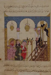 Přidejte paní 22114 f.94, Abu-Zayd kázání v mešitě Samarkand z „Maqamat“, možná ilustrované al-Wasiti (kvaš na papíře)