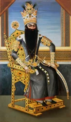 Portrét Fath Ali Shah (1762-1834), cca 1805, perský král v letech 1797 až 1834, neznámý umělec, olej na plátně