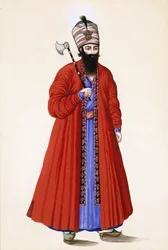 Portrét Sadre A"zam, premiér za Fath "Ali Shah, 19. století