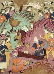 Smrt Radze, ilustrace z „Shahnama“ (Kniha králů) od Abu