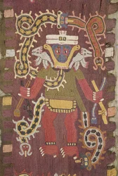 Vlněná mytologická postava, kmen Paracas (textil)