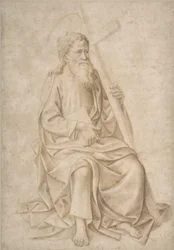 Svatý Filip sedící, držící knihu a kříž, 1422-57.
