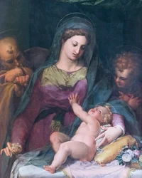Madonna a dítě s mladým svatým Janem, před rokem 1585, Pieter de Witte (olej na panelu)