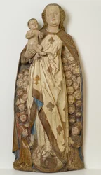 Madonna and Child Sheltering Supplicants under Her Cloak, c.1471 (lipové dřevo, polychromie, zlatý a stříbrný list)
