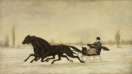David Marsh ve filmu Horse-Saně v zimní krajině, 1880